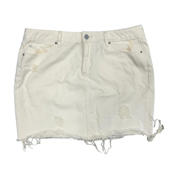 Articles of Society Stacy Mini Skirt Riga Women’s 32 Distressed Off White EUC‎ - Picture 1 of 11
